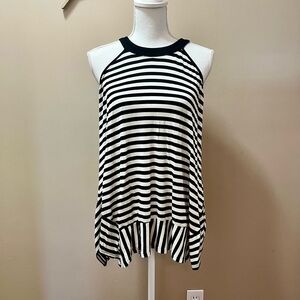 Faith and Joy Black and White Striped Top Size Medium